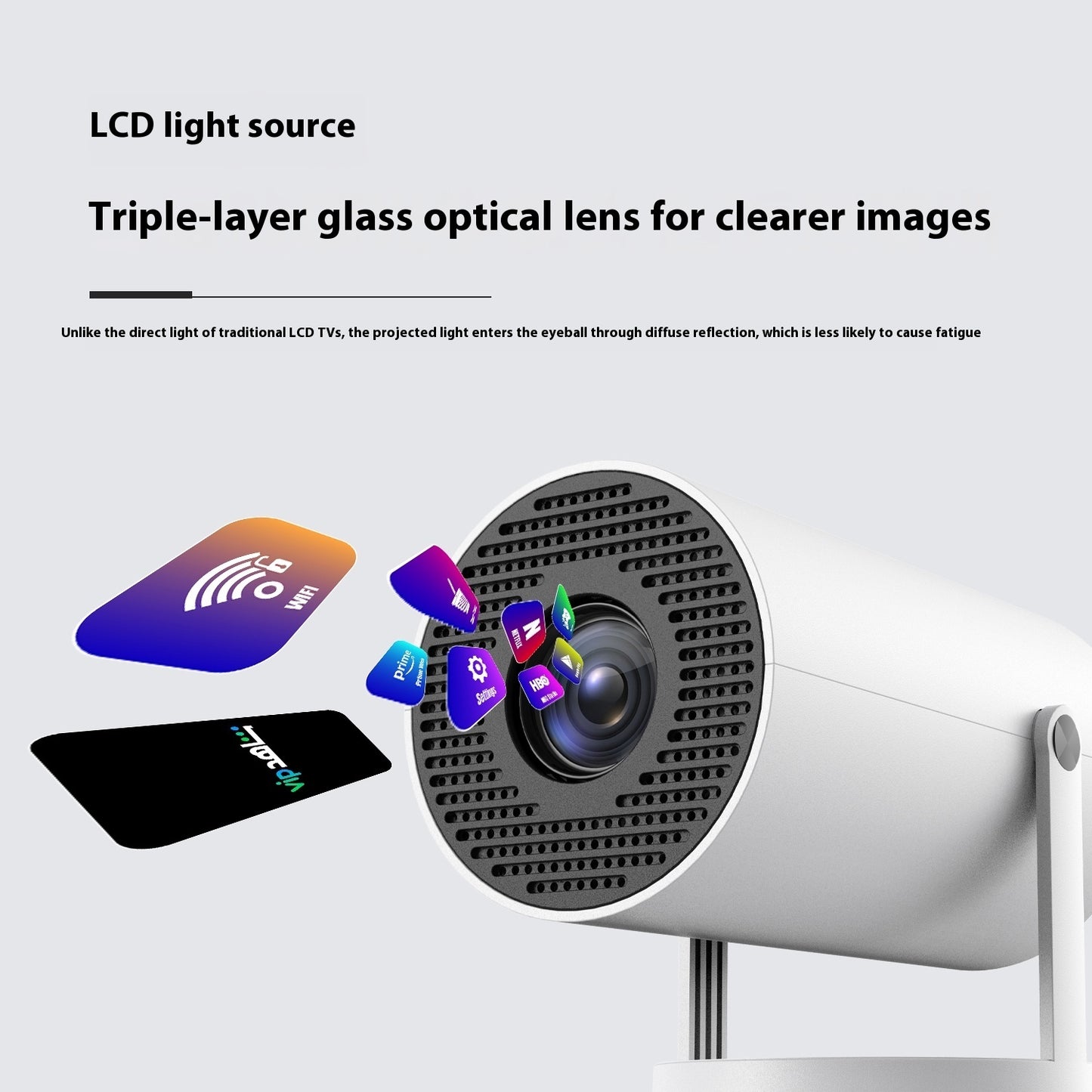 Compact Home Projector with Auto Focus & 180° Angle