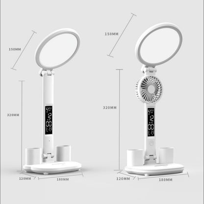 Foldable LED Desk Lamp with Clock & USB Charging