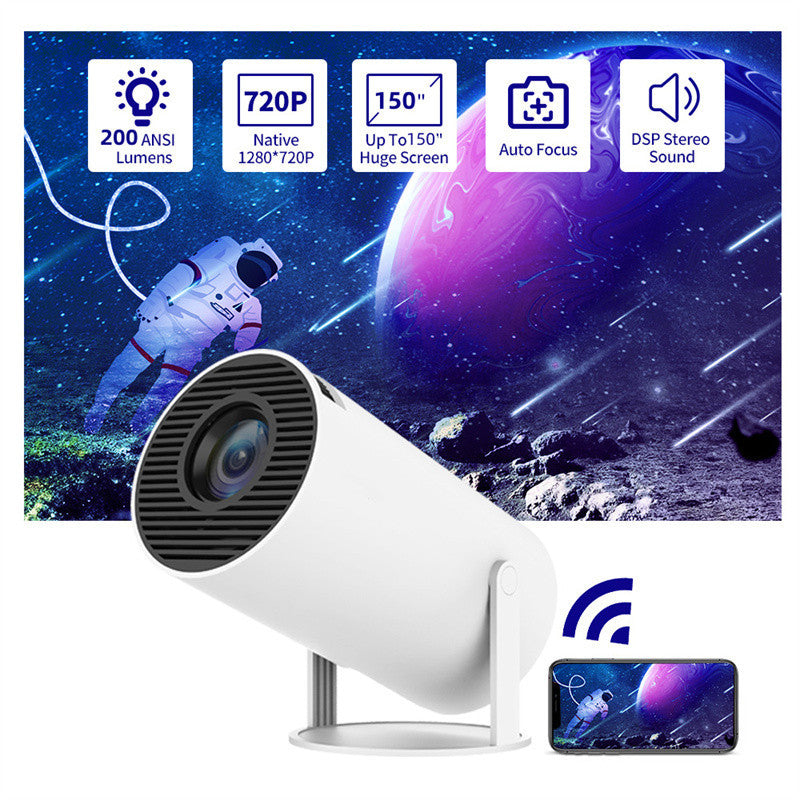 Compact Home Projector with Auto Focus & 180° Angle